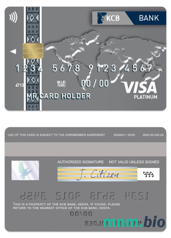 Kenya KCB Bank visa platyna karta przykład w formacie PSD